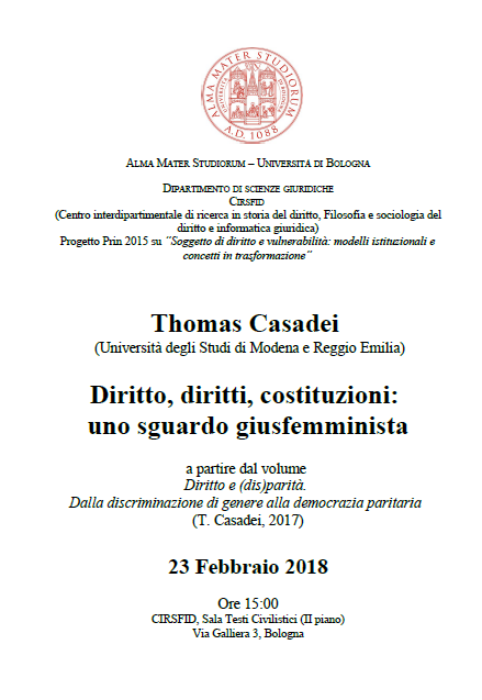 Diritto, diritti, costituzioni: uno sguardo giusfemminista