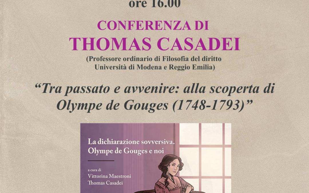 Conferenza  “Tra passato e avvenire: alla scoperta di Olympe de Gouges (1748-1793)”