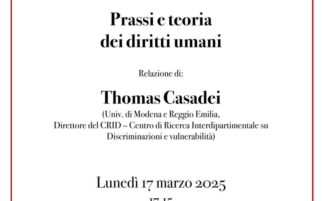 Seminario Prassi e teoria dei diritti umani